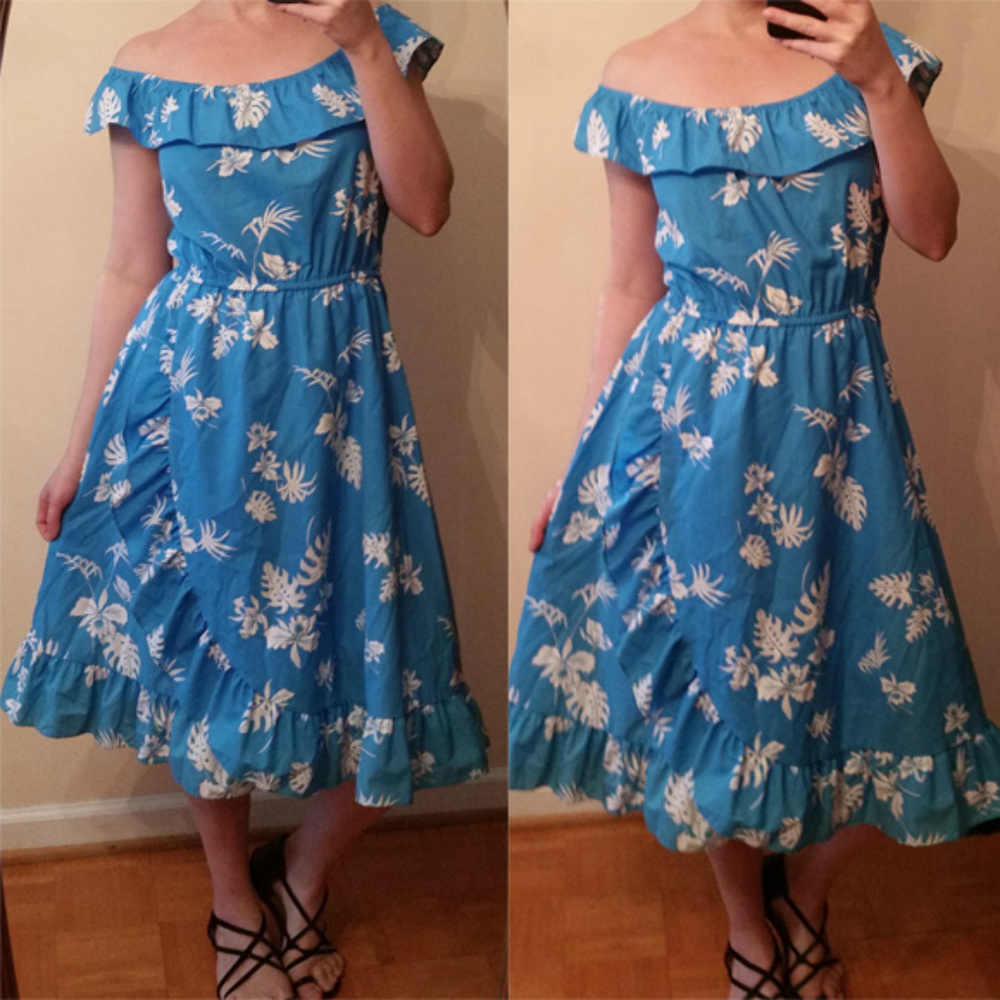 Vintage Kole Kole Hawaiian floral tropical print dress runs 8-10 lk new